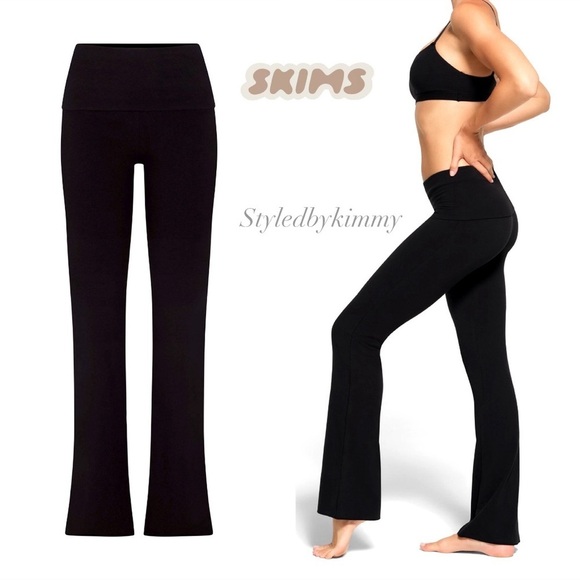 SKIMS Cotton Jersey Foldover Pant in SOOT size M NWT Pants